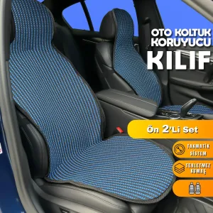 Opel Vectra A Uyumlu Koltuk Kılıfı Minder Çizgili Siyah Mavi 2+1 Ön Arka Set thumb 1