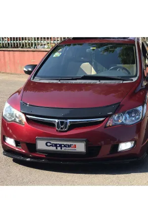 Cappafe Honda Civic 8 Ön Kaput Koruma Rüzgarlık 4mm (abs) 06-12 thumb 4