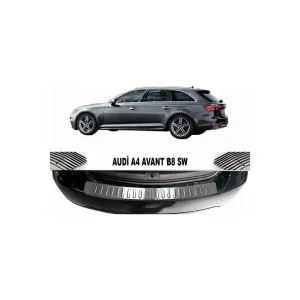 AUDI A4 B8 Arka Tampon Eşiği Krom SW Taşlı 2009 ve sonrası thumb 2