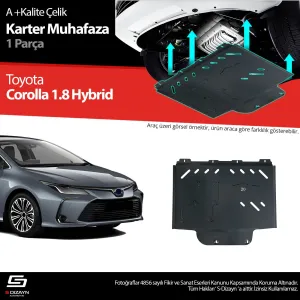 S-Dizayn Toyota Corolla 1.8 Hybrid Çelik Karter Muhafaza Koruma 2019 Üzeri A+ Kalite						                Araca &ouml;zel Karter Koruma 2mm HRP &Ccedil;elik den