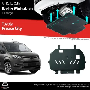 S-Dizayn Toyota Proace City Çelik Karter Muhafaza Koruma 2018 Üzeri A+ Kalite						                Araca &ouml;zel Karter Koruma 2mm HRP &Ccedil;elik den &uuml;