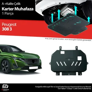 S-Dizayn Peugeot 308 Çelik Karter Muhafaza Koruma 2021 Üzeri A+ Kalite						                Araca &ouml;zel Karter Koruma 2mm HRP &Ccedil;elik den &uuml;retilme
