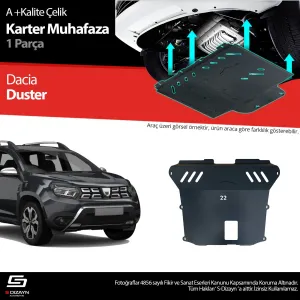 S-Dizayn Dacia Duster Çelik Karter Muhafaza Koruma 2018-2023 A+ Kalite						                Araca &ouml;zel Karter Koruma 2mm HRP &Ccedil;elik den &uuml;retilme