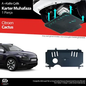 S-Dizayn Citroen Cactus Çelik Karter Muhafaza Koruma 2014-2018 A+ Kalite						                Araca &ouml;zel Karter Koruma 2mm HRP &Ccedil;elik den &uuml;retil
