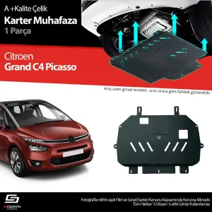 S-Dizayn Citroen C4 G. Picasso Çelik Karter Muhafaza Koruma 2013-2020 A+ Kalite						                Araca &ouml;zel Karter Koruma 2mm HRP &Ccedil;elik den &uum