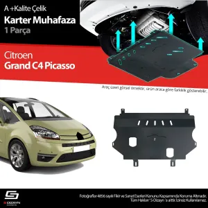 S-Dizayn Citroen C4 G. Picasso Çelik Karter Muhafaza Koruma 2006-2013 A+ Kalite						                Araca &ouml;zel Karter Koruma 2mm HRP &Ccedil;elik den &uum