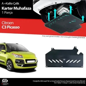 S-Dizayn Citroen C3 Picasso Çelik Karter Muhafaza 2009-2012 A+ Kalite thumb 1