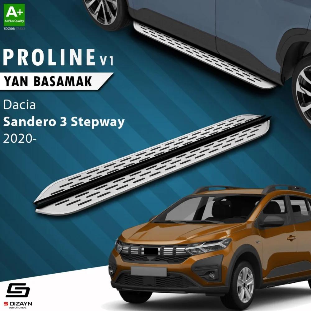 S-Dizayn Dacia Sandero 3 Stepway OEM Still Pro V1 Aluminyum Yan Basamak 183 Cm 2020 Üzeri