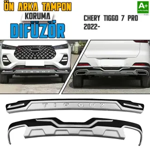 S-Dizayn Chery Tiggo 7 Pro Ön ve Arka Tampon Koruma Difüzör Seti 2022 Üzeri A+ Kalite&bull; &Ouml;n ve Arka Tampon Dif&uuml;z&ouml;r Seti aracınıza şık ve sport