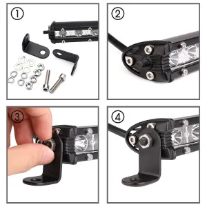 18W 17cm Düz Tek Sıra Üniversal Delici Sis Lambası Led Bar thumb 2