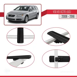Volvo XC70 (US) 2008-2016 Arası ile uyumlu Basic Model Ara Atkı Tavan Barı SİYAH 3 ADET thumb 4