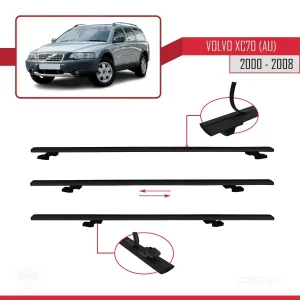 Volvo XC70 (AU) 2000-2008 Arası ile uyumlu Basic Model Ara Atkı Tavan Barı SİYAH 3 ADET thumb 5