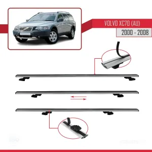 Volvo XC70 (AU) 2000-2008 Arası ile uyumlu Basic Model Ara Atkı Tavan Barı GRİ 3 ADET thumb 5