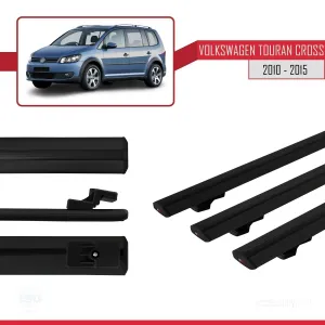 Volkswagen Touran CROSS 2010-2015 Arası ile uyumlu Basic Model Ara Atkı Tavan Barı SİYAH 3 ADET thumb 3