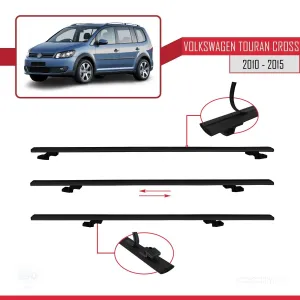Volkswagen Touran CROSS 2010-2015 Arası ile uyumlu Basic Model Ara Atkı Tavan Barı SİYAH 3 ADET thumb 5