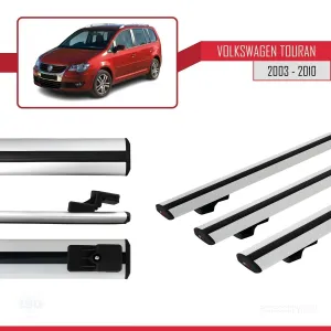 Volkswagen Touran 2003-2010 Arası ile uyumlu Basic Model Ara Atkı Tavan Barı GRİ 3 ADET thumb 3
