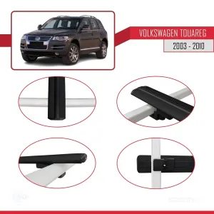 Volkswagen Touareg 2003-2010 Arası ile uyumlu Basic Model Ara Atkı Tavan Barı SİYAH 3 ADET thumb 4