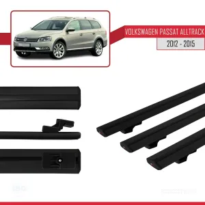 Volkswagen Passat Alltrack (B7) 2012-2015 Arası ile uyumlu Basic Model Ara Atkı Tavan Barı SİYAH 3 ADET thumb 3