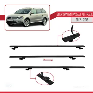 Volkswagen Passat Alltrack (B7) 2012-2015 Arası ile uyumlu Basic Model Ara Atkı Tavan Barı SİYAH 3 ADET thumb 5