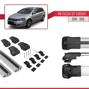 Volkswagen Passat (B7) VARIANT 2010-2015 Arası ile uyumlu ACE-1 Ara Atkı Tavan Barı GRİ thumb 5