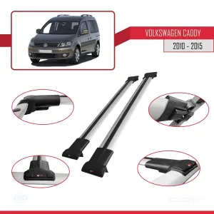 Volkswagen Caddy 2010-2015 Arası ile uyumlu FLY Model Ara Atkı Tavan Barı GRİ thumb 5