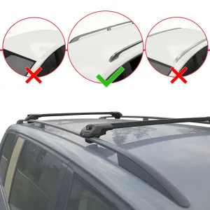 Volkswagen Caddy 2010-2015 Arası ile uyumlu ACE-1 Ara Atkı Tavan Barı SİYAH thumb 2