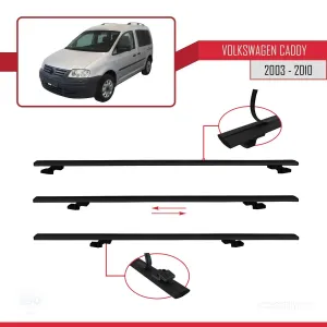 Volkswagen Caddy 2003-2010 Arası ile uyumlu Basic Model Ara Atkı Tavan Barı SİYAH 3 ADET thumb 5