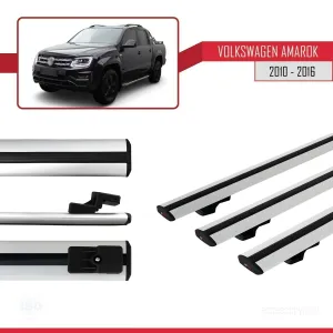 Volkswagen Amarok 2010-2016 Arası ile uyumlu Basic Model Ara Atkı Tavan Barı GRİ 3 ADET thumb 3