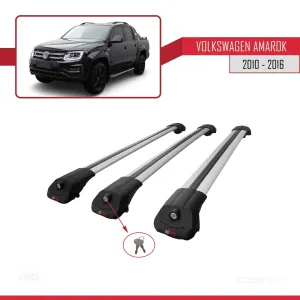 Volkswagen Amarok 2010-2016 Arası ile uyumlu ACE-1 Ara Atkı Tavan Barı GRİ 3 ADET BAR thumb 4