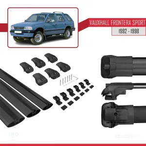 Vauxhall Frontera Sport 1992-1998 Arası ile uyumlu ACE-1 Ara Atkı Tavan Barı SİYAH 3 ADET BAR thumb 5