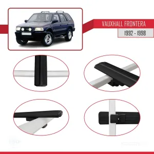 Vauxhall Frontera 1992-1998 Arası ile uyumlu Basic Model Ara Atkı Tavan Barı SİYAH 3 ADET thumb 4