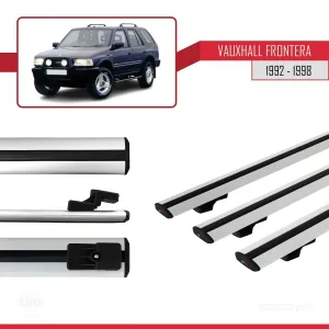 Vauxhall Frontera 1992-1998 Arası ile uyumlu Basic Model Ara Atkı Tavan Barı GRİ 3 ADET thumb 3