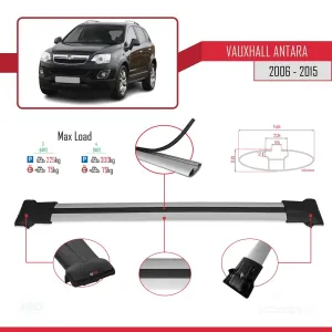 Vauxhall Antara 2006-2015 Arası ile Uyumlu FLY Model Ara Atkı Tavan Barı GRİ 3 ADET BAR thumb 4