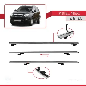 Vauxhall Antara 2006-2015 Arası ile uyumlu Basic Model Ara Atkı Tavan Barı GRİ 3 ADET thumb 5