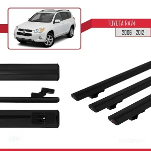 Toyota RAV4 2006-2012 Arası ile uyumlu Basic Model Ara Atkı Tavan Barı SİYAH 3 ADET thumb 3
