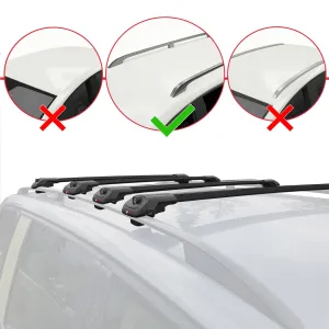 Toyota Proace City 2019-2022 Arası ile uyumlu ACE-1 Ara Atkı Tavan Barı SİYAH 4 ADET BAR thumb 2