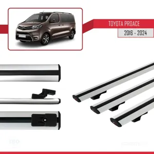 Toyota Proace 2016 ve Sonrası ile uyumlu Basic Model Ara Atkı Tavan Barı GRİ 3 ADET thumb 5