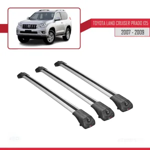 Toyota Land Cruiser Prado (J125) 2007-2009 Arası ile uyumlu ACE-1 Ara Atkı Tavan Barı GRİ 3 ADET thumb 3
