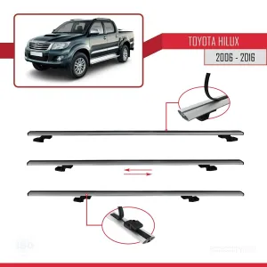 Toyota Hilux 2006-2016 Arası ile uyumlu Basic Model Ara Atkı Tavan Barı GRİ 3 ADET thumb 5
