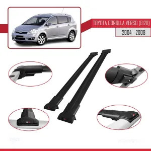 Toyota Corolla Verso (E120) 2004-2008 Arası ile Uyumlu FLY Model Ara Atkı Tavan Barı SİYAH thumb 5