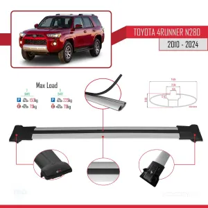 Toyota 4Runner (N280) 2010 ve Sonrası ile Uyumlu FLY Model Ara Atkı Tavan Barı GRİ thumb 5