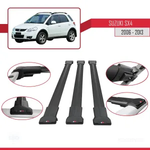 Suzuki SX4 2006-2013 Arası ile Uyumlu FLY Model Ara Atkı Tavan Barı SİYAH 3 ADET BAR thumb 5