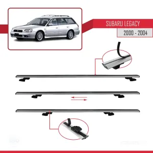 Subaru Legacy 2000-2004 Arası ile uyumlu Basic Model Ara Atkı Tavan Barı GRİ 3 ADET thumb 5