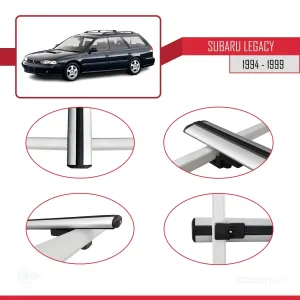 Subaru Legacy 1994-1999 Arası ile uyumlu Basic Model Ara Atkı Tavan Barı GRİ 3 ADET thumb 4