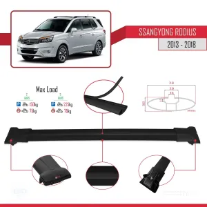 Ssangyong Rodius 2013-2018 Arası ile uyumlu FLY Model Ara Atkı Tavan Barı SİYAH thumb 4