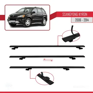 Ssangyong Kyron 2006-2014 Arası ile uyumlu Basic Model Ara Atkı Tavan Barı SİYAH 3 ADET thumb 5