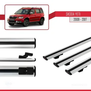 Skoda Yeti 2009-2017 Arası  ile uyumlu Basic Model Ara Atkı Tavan Barı GRİ 3 ADET thumb 3