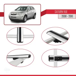 Saturn Vue Opel Antara 2008-2010 Arası ile uyumlu Basic Model Ara Atkı Tavan Barı GRİ 3 ADET thumb 4