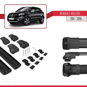 Renault Koleos 2011-2016 Arası ile uyumlu ACE-1 Ara Atkı Tavan Barı SİYAH thumb 5