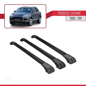 Porsche Cayenne 2003-2011 Arası ile uyumlu ACE-1 Ara Atkı Tavan Barı SİYAH 3 ADET BAR thumb 3